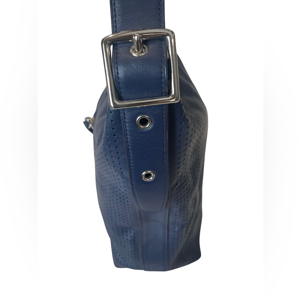 🌻Sale🌻 Coach Leather Navy Blue Leather Bag with Yellow Accents - Picture 8 of 13